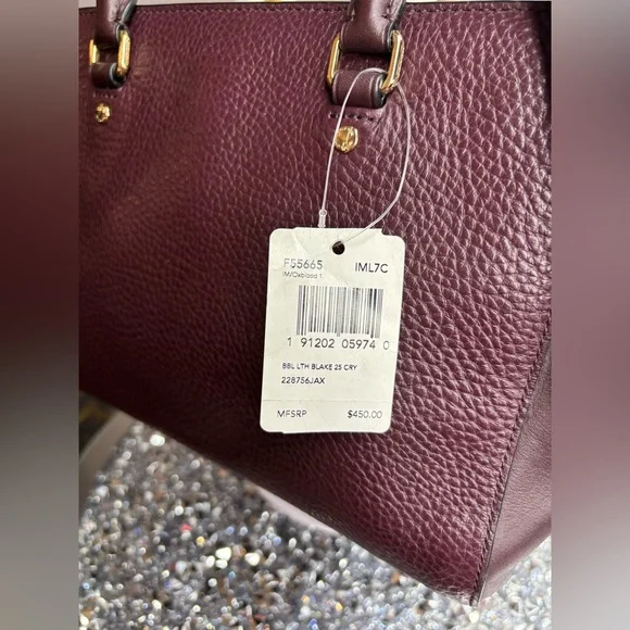 Coach 2017 Oxblood Blake Carryall 25 satchel NWT - Picture 6 of 16